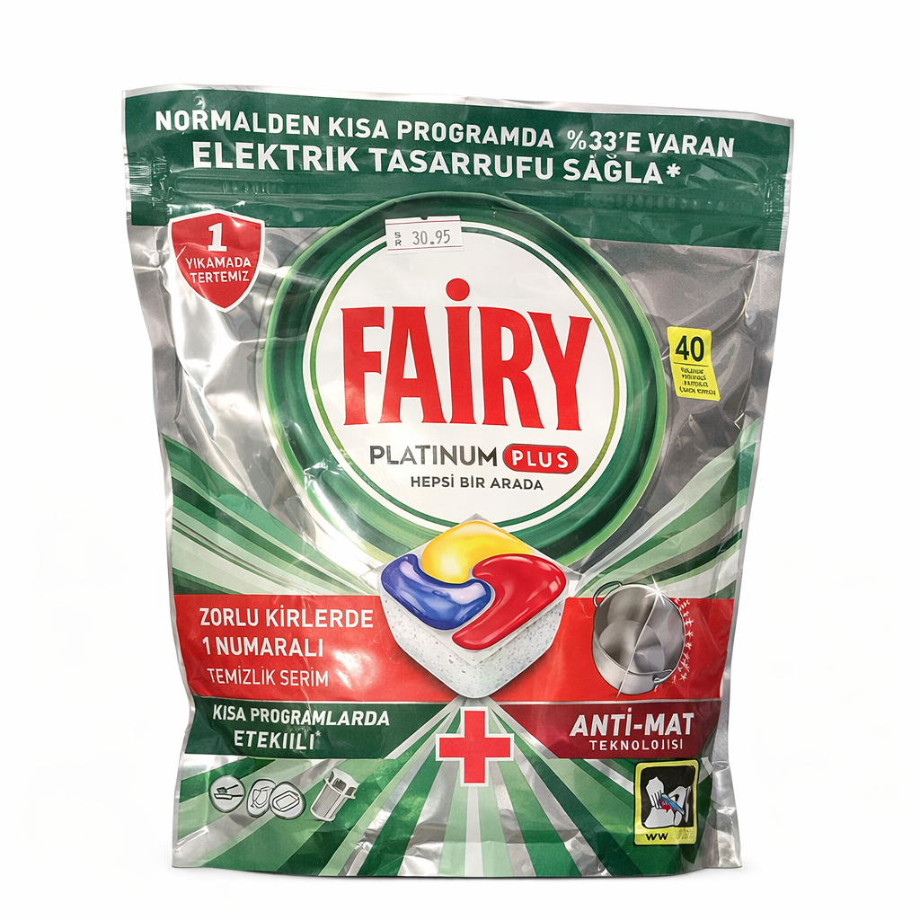Fairy Dishwasher Capsules – 62 Capsules  (Made in Belgium)