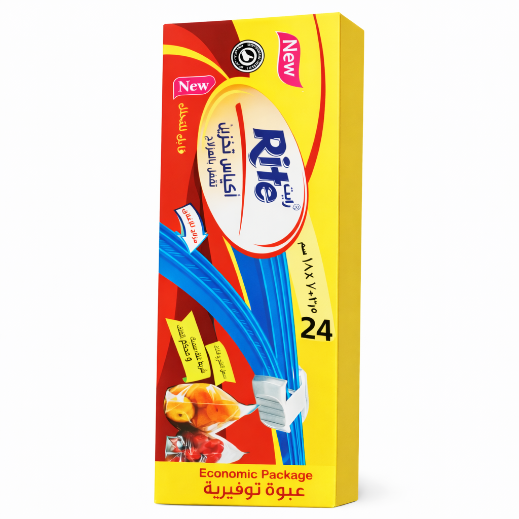 Rite Zipper Food Storage Bags – Size 17×18 cm | 24 Bags | Model 9621