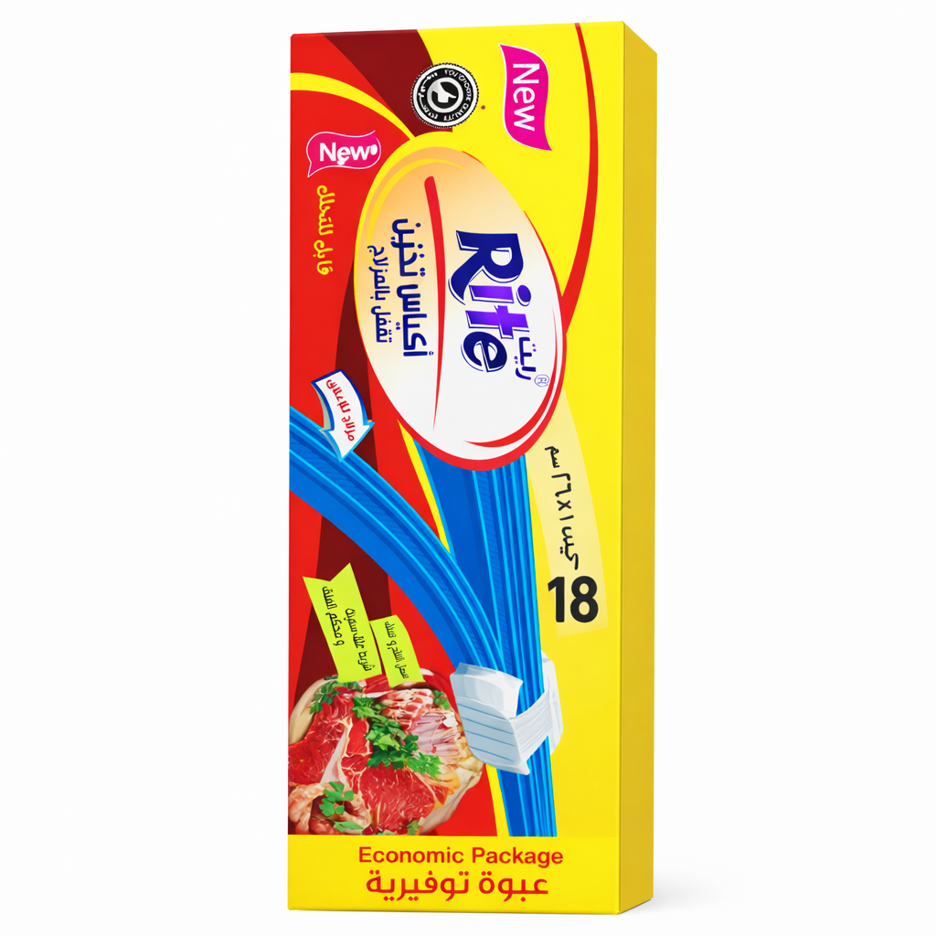 Rite Zipper Food Storage Bags – Size 24×26.8 cm | 18 Bags | Model 9622