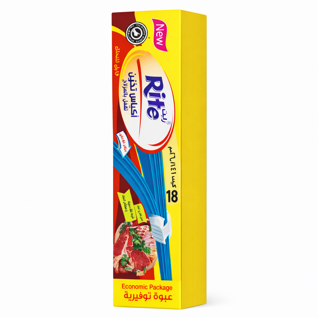 Rite Zipper Food Storage Bags – Size 24×26.8 cm | 18 Bags | Model 9622