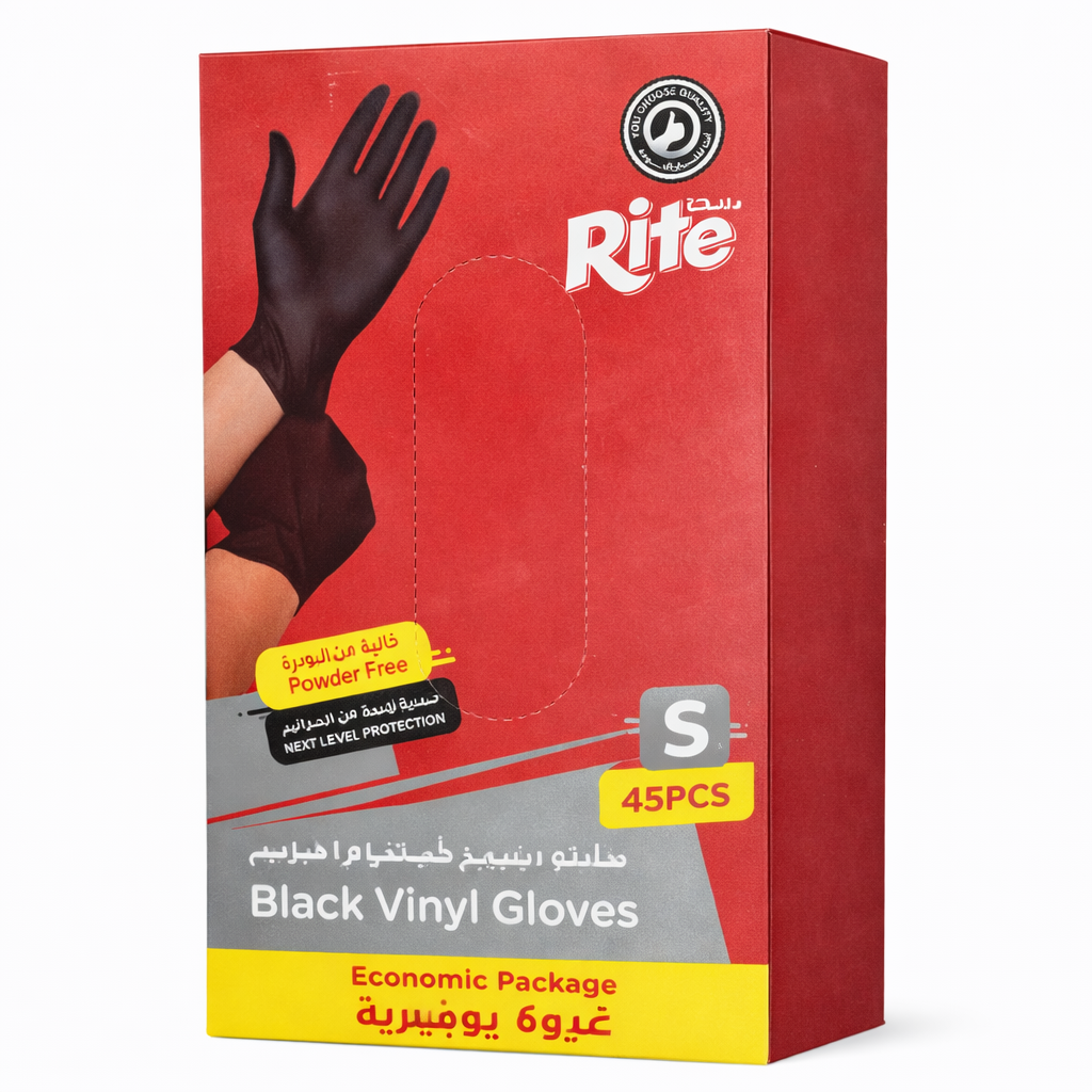Rite Black Jonte Gloves – Size S (Small) | 45 Pieces | Model 9197