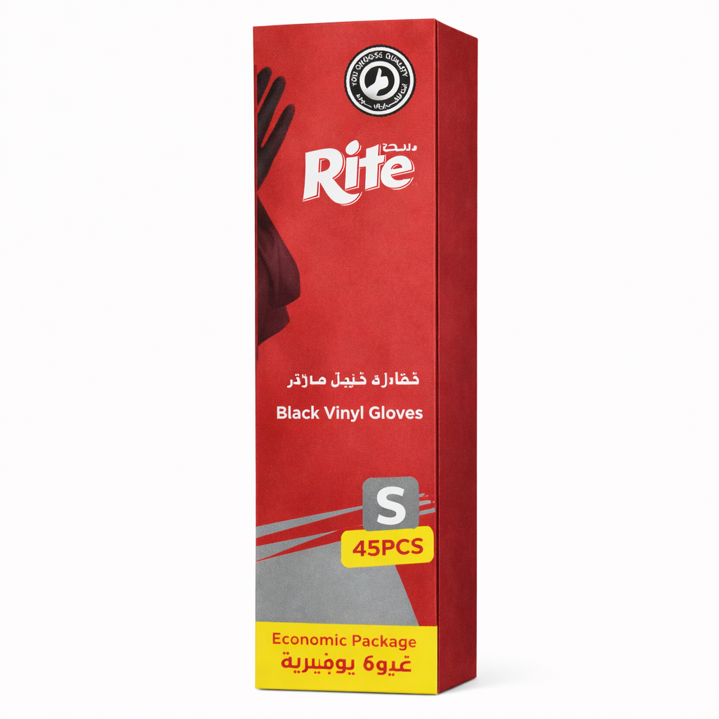 Rite Black Jonte Gloves – Size S (Small) | 45 Pieces | Model 9197