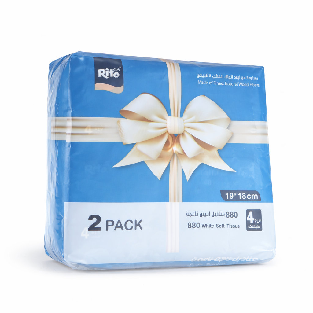 Rite Facial Tissues – 440 Sheets × 2 Wrapped Packs (880 Sheets) | Model 11821
