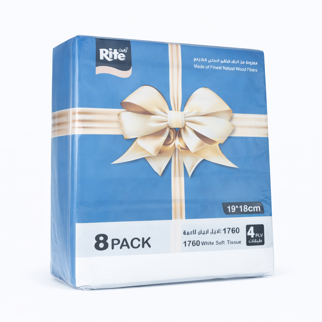 Rite Facial Tissues – 220×8 Wrapped Packs (1760 Sheets) | Model 11820