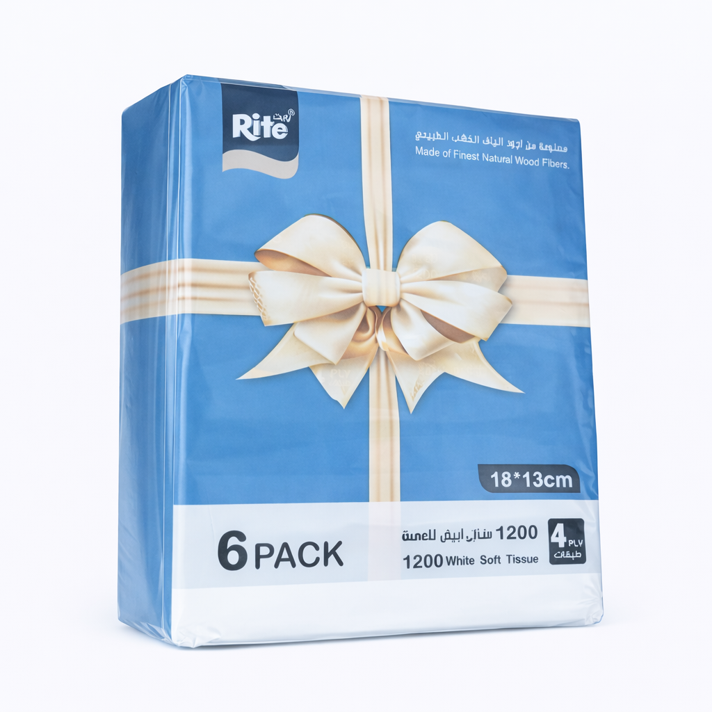 Rite Facial Tissues – 200×6 Wrapped Packs (1200 Sheets) | Model 11823
