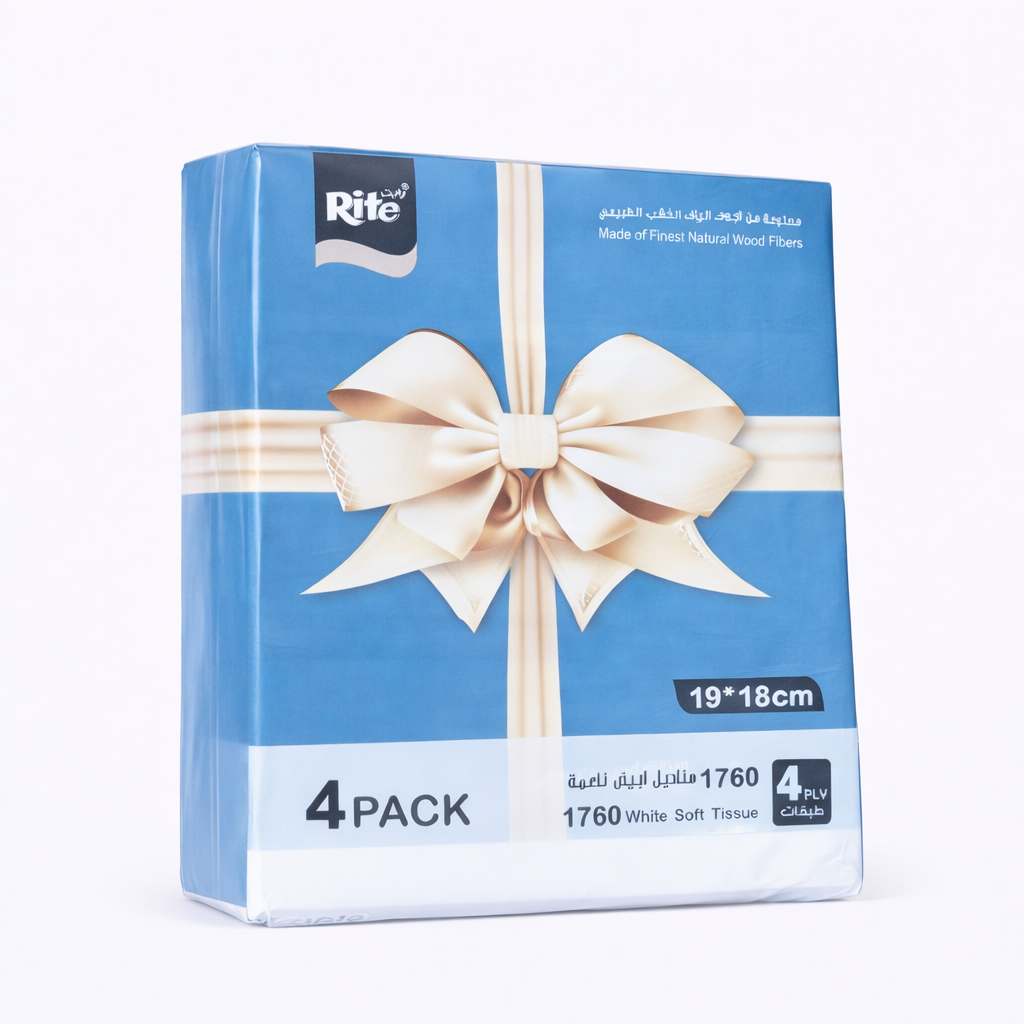 Rite Facial Tissues – 440×4 Wrapped Packs (1760 Sheets) | Model 11822
