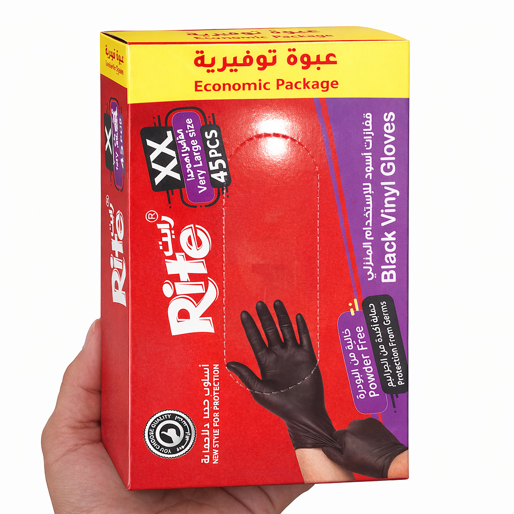 Rite Jonte Gloves – Size XL – Black – 45 Pieces (Model 9200)