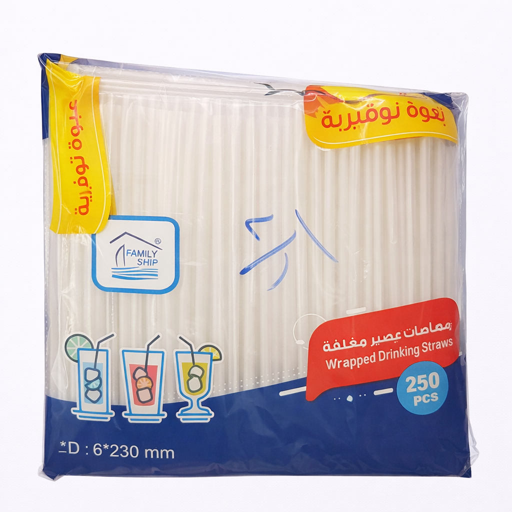 Rite Juice Straws – 6 mm – Transparent – 250 Pieces (Model 9258)