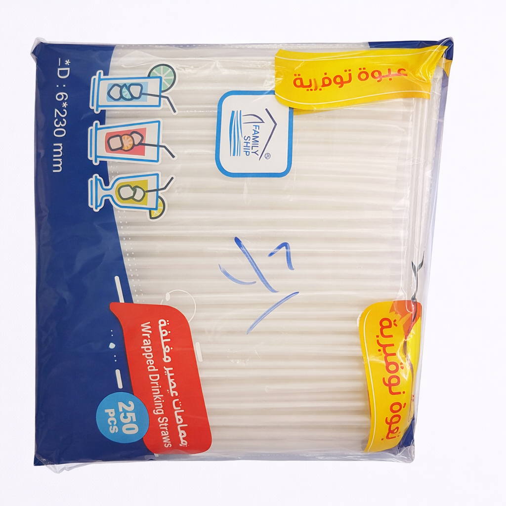 Rite Juice Straws – 6 mm – Transparent – 250 Pieces (Model 9258)