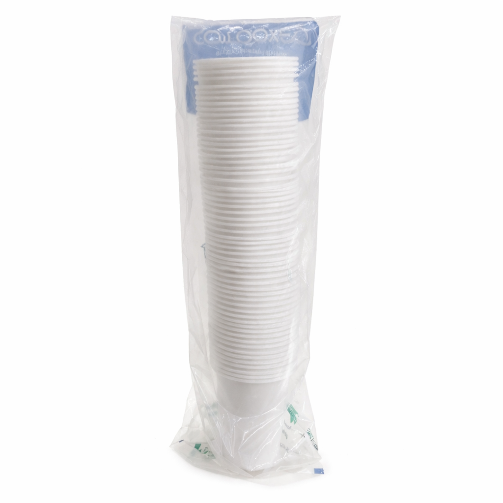 Dixo Plastic Water Cups – White | 50 Pieces