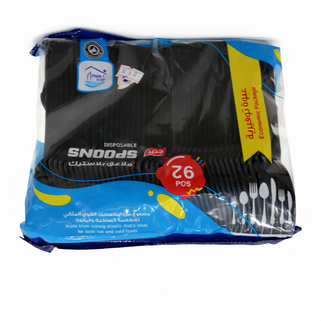 Rite Black Plastic Spoons – 92 pcs × 36 Packs – Model 22-19