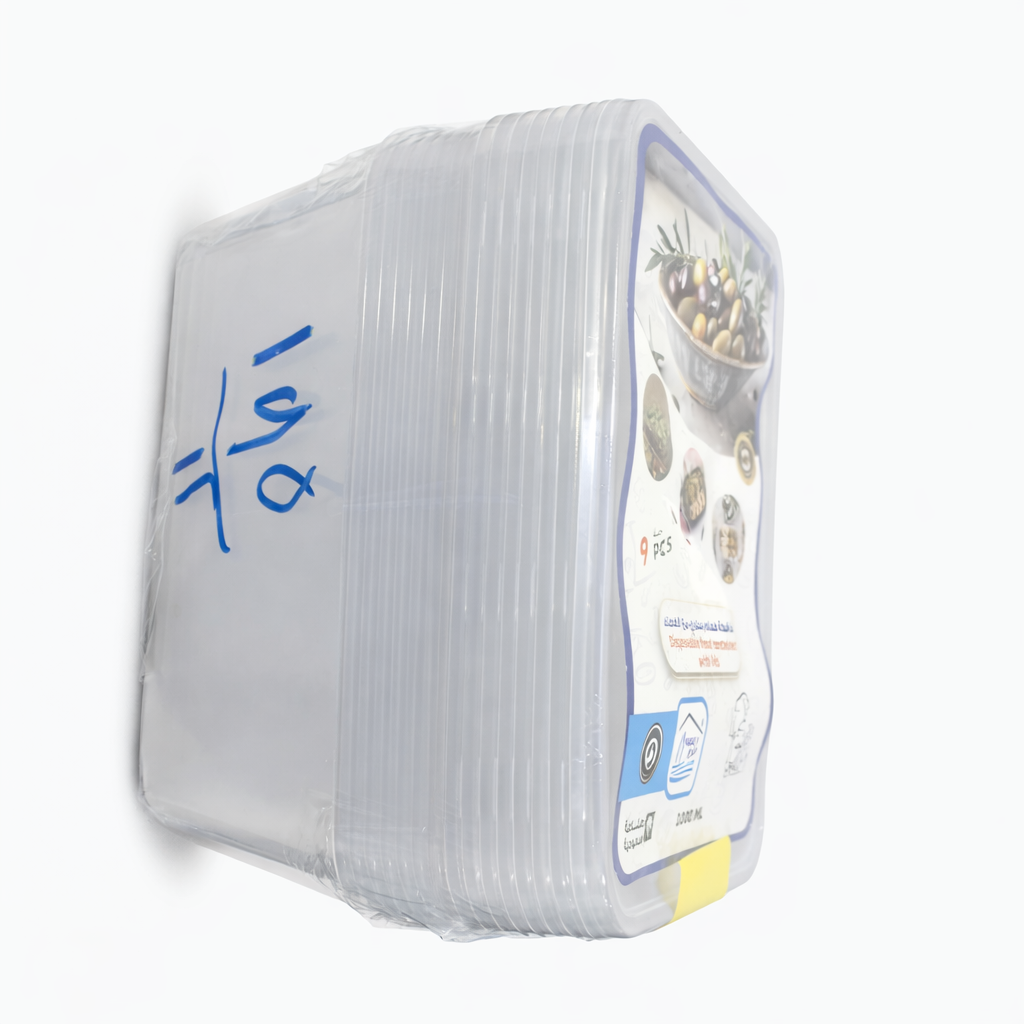 Right Clear Plastic Food Containers 1000 ml – 9 Pieces – Model 22-301