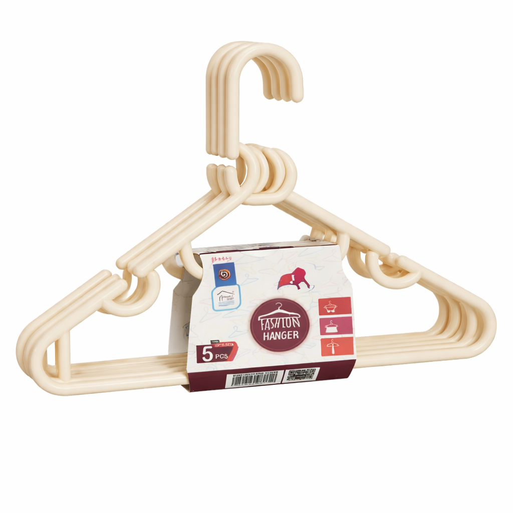 Rite Plastic Clothes Hangers – 5 Pieces (Model 8509)
