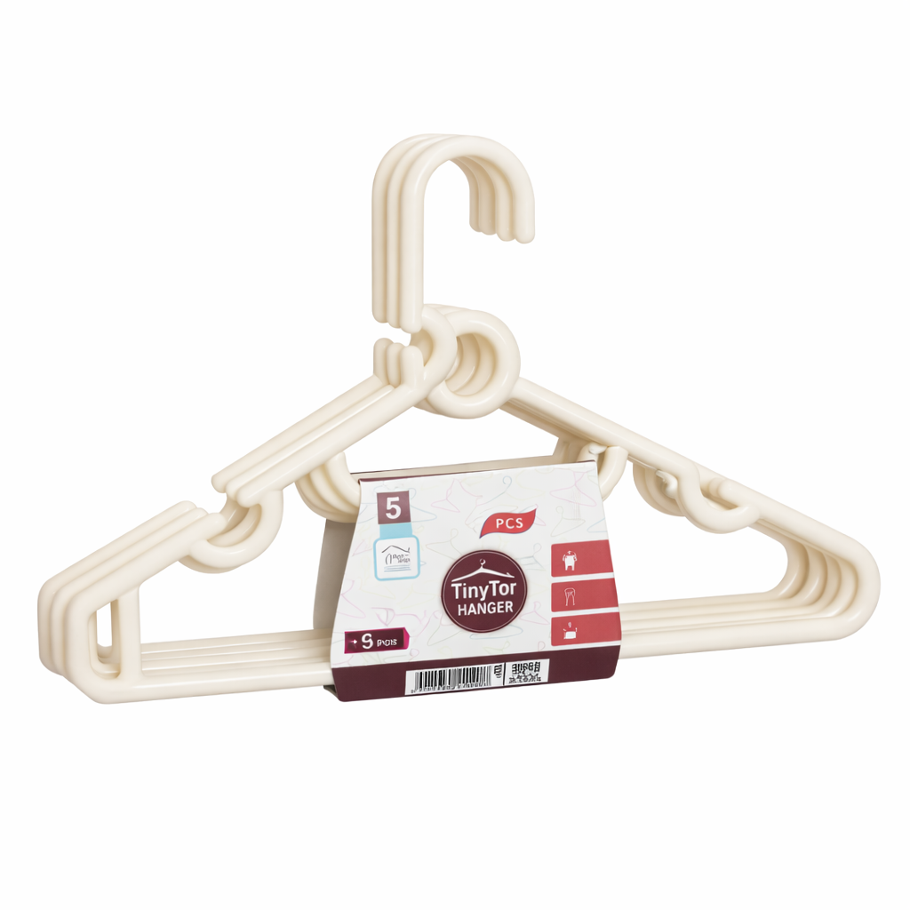 Rite Plastic Clothes Hangers – 5 Pieces (Model 8510)