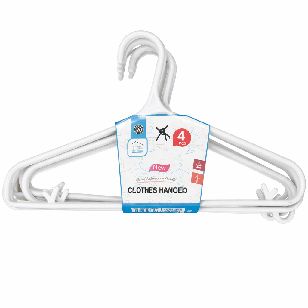 Rite White Clothes Hangers – 4 Pieces (Model 8585)