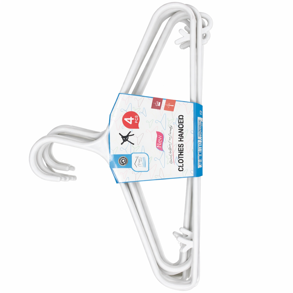 Rite White Clothes Hangers – 4 Pieces (Model 8585)