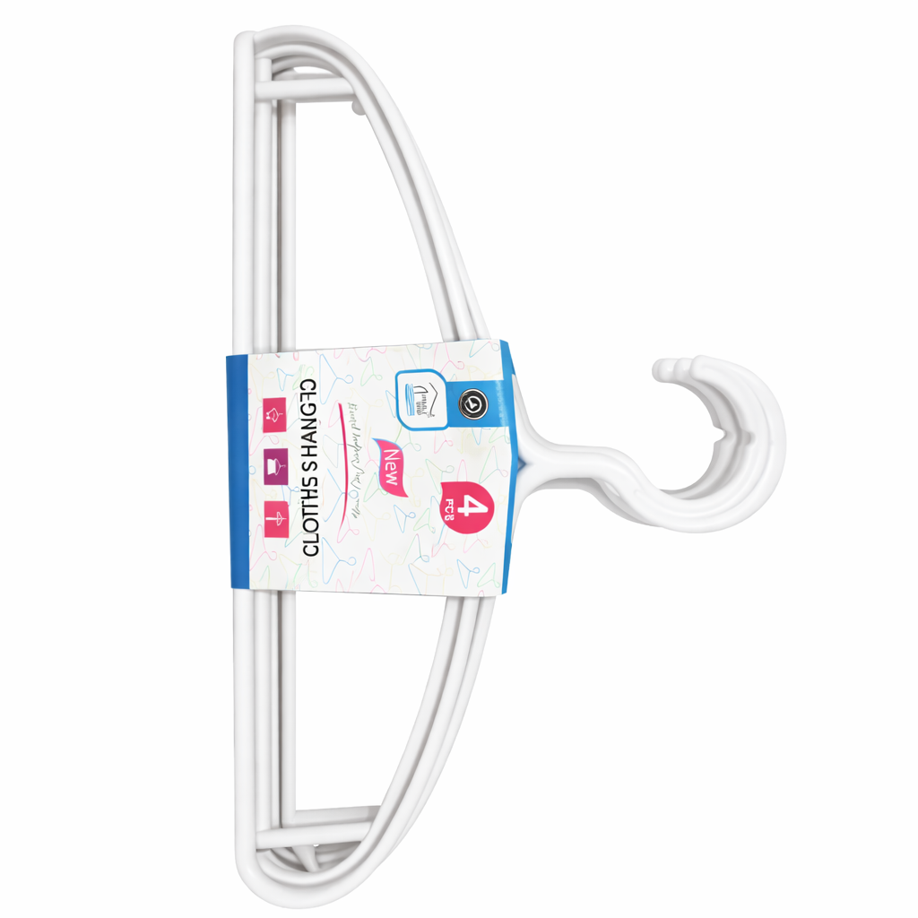 Rite White Clothes Hangers – 4 Pieces (Model 8586)