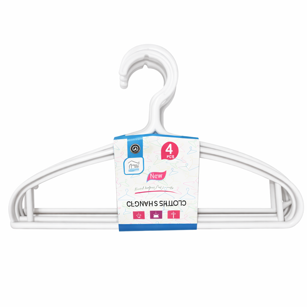 Rite White Clothes Hangers – 4 Pieces (Model 8586)
