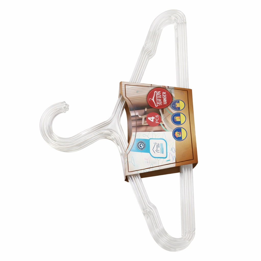 Rite Transparent Clothes Hangers – 4 Pieces (Model 8281)