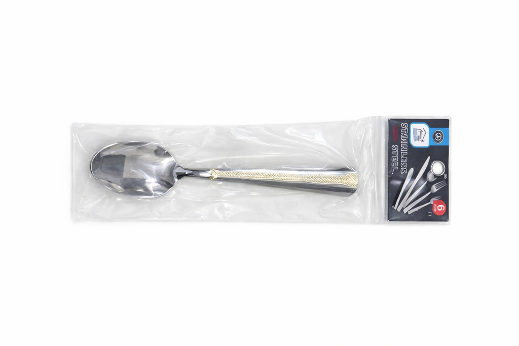 Rite Elegant Stainless Steel Spoons – Silver & Gold, 6 Pieces (Model 9098)