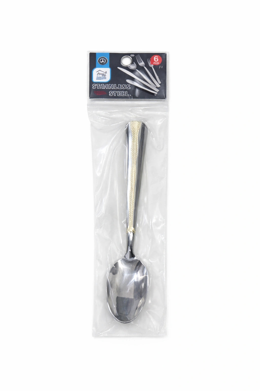 Rite Elegant Stainless Steel Spoons – Silver & Gold, 6 Pieces (Model 9098)