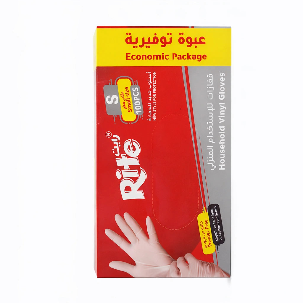 Rite Disposable Clear Gloves S – 90 Pieces (Model 7664)