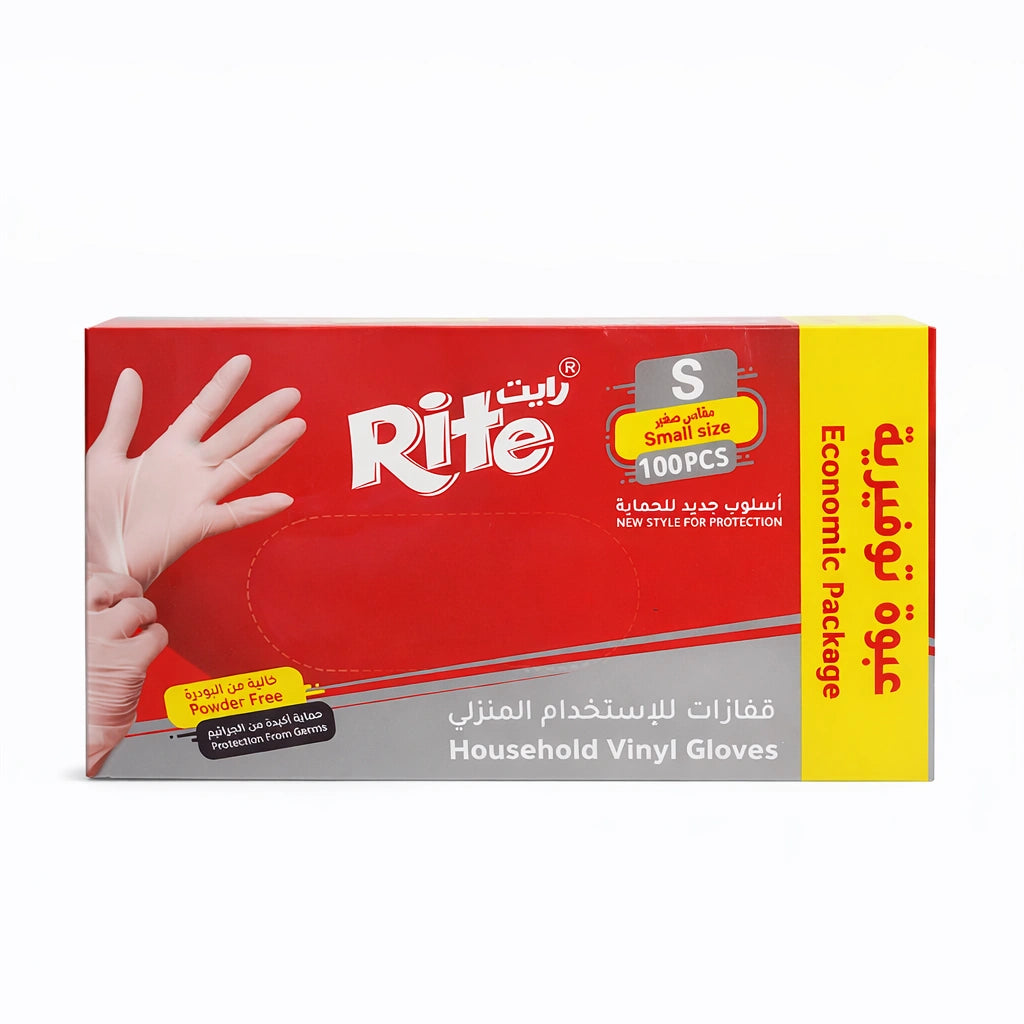 Rite Disposable Clear Gloves S – 90 Pieces (Model 7664)