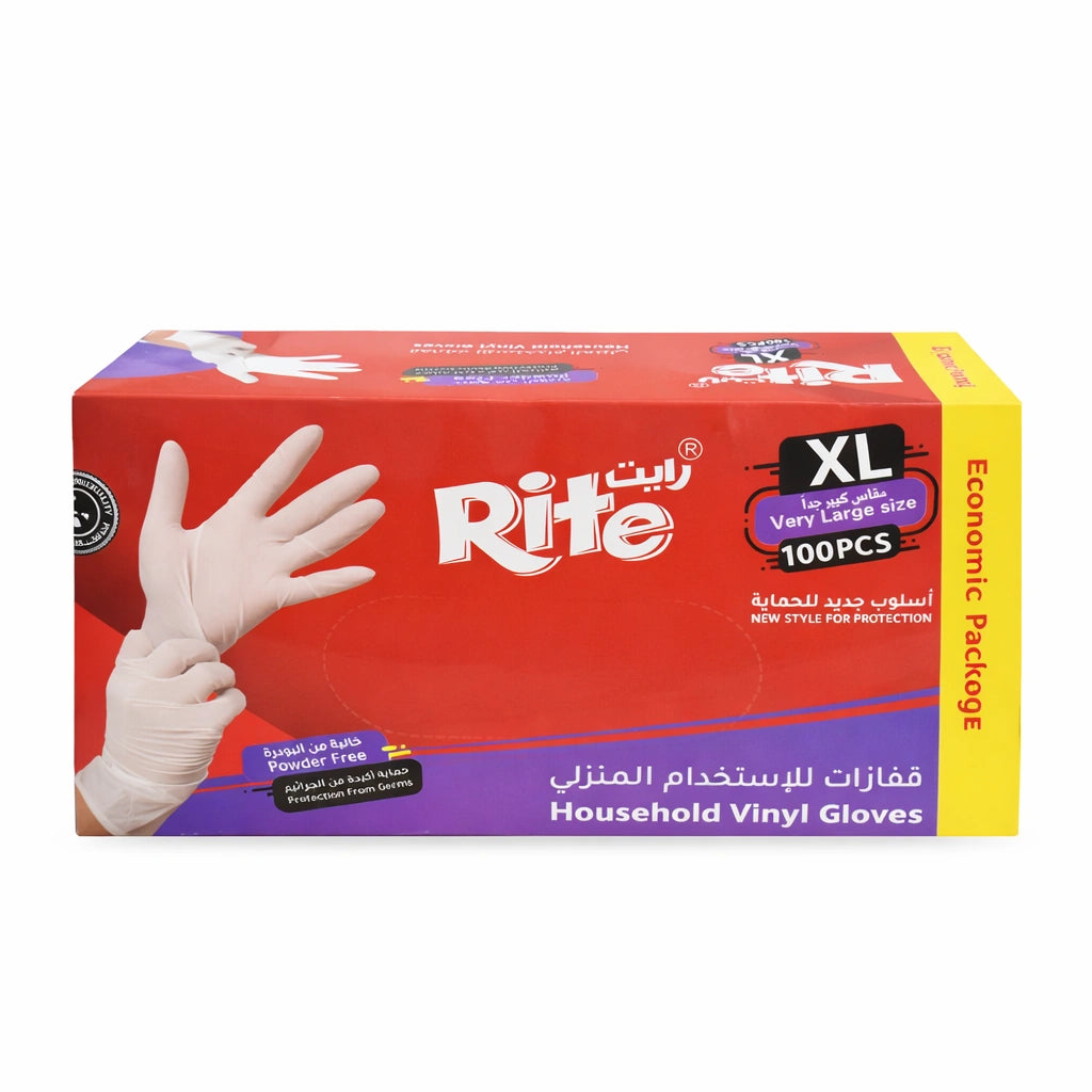 Rite Disposable Clear Gloves XL – 90 Pieces (Model 7667)