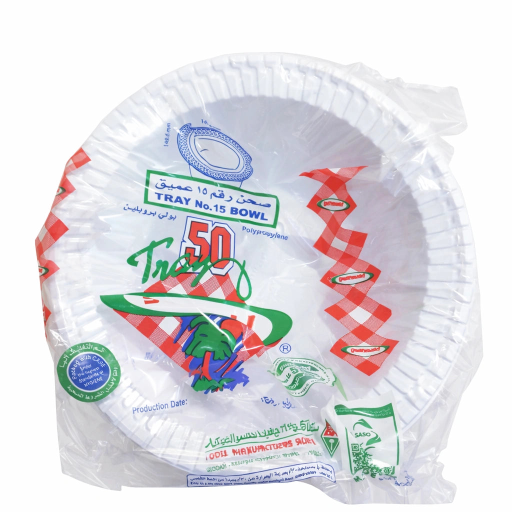 Al Khaleej Deep Plastic Plate Al Khaleej Deep Plastic Plate No.15 (Soup) – 50 Pieces × 10 Packs
