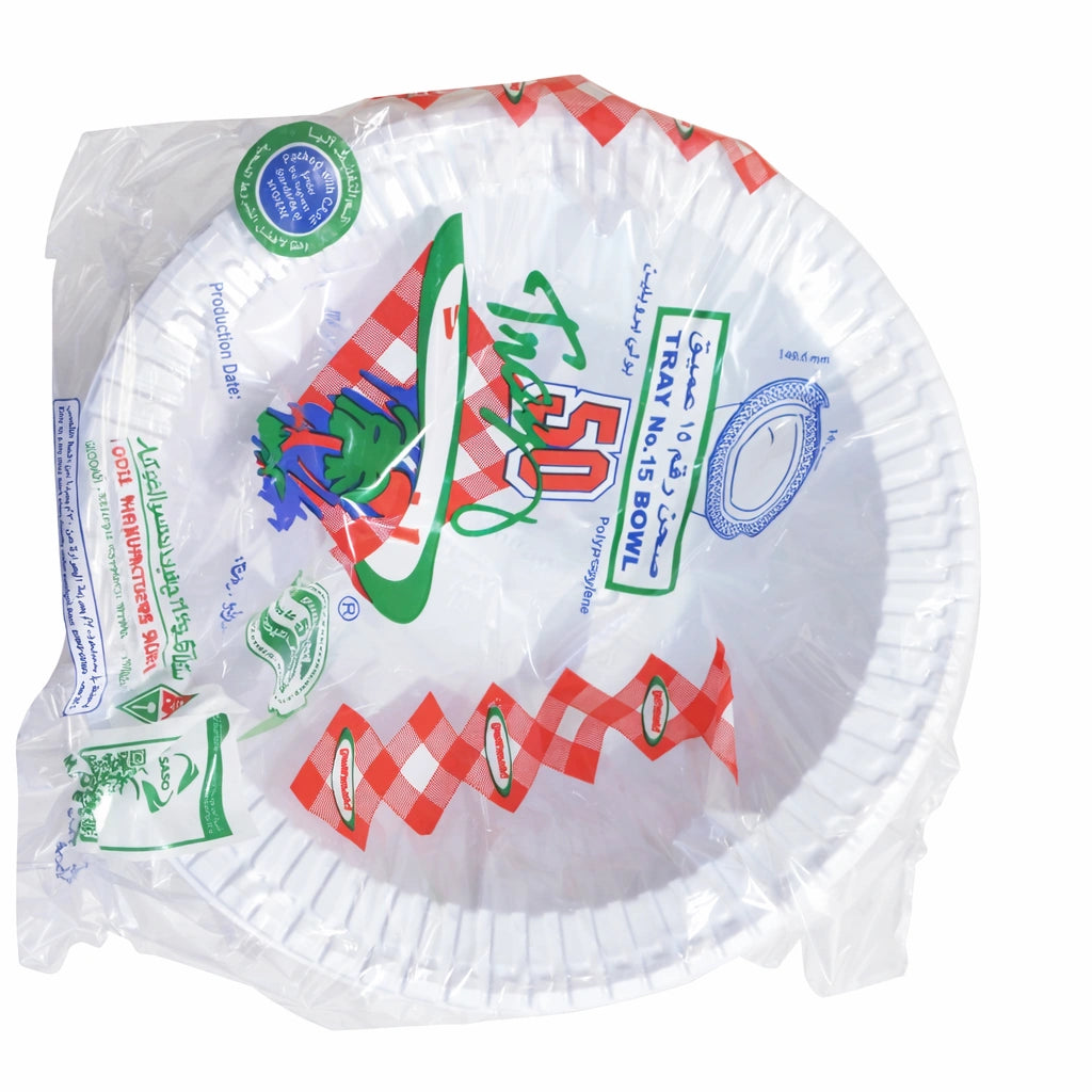 Al Khaleej Deep Plastic Plate Al Khaleej Deep Plastic Plate No.15 (Soup) – 50 Pieces × 10 Packs