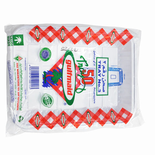 Al Khaleej Rectangular Plastic Plate Al Khaleej Rectangular Plastic Plate No.3 – 50 Pieces × 20 Packs