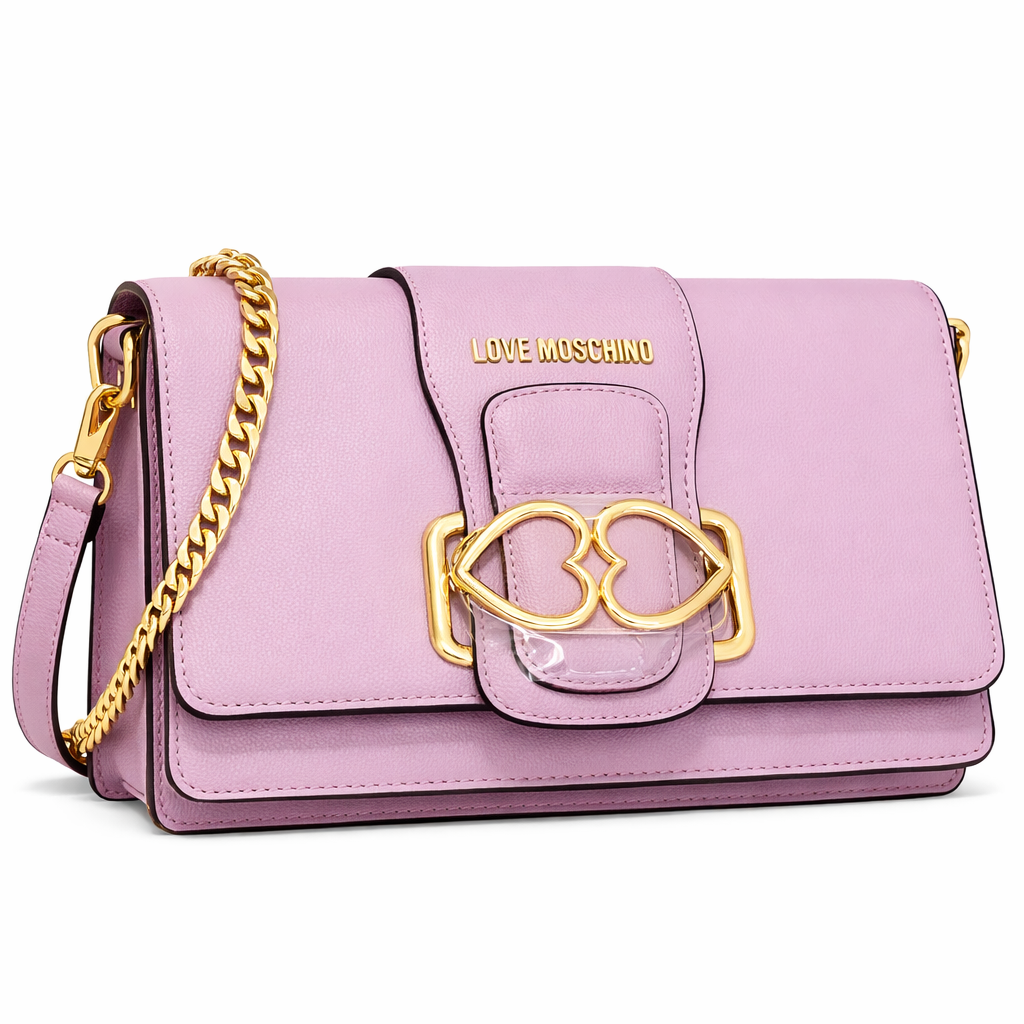 Women’s  Lavnder Purple Italian Handbag (LOVE MOSCHINO)