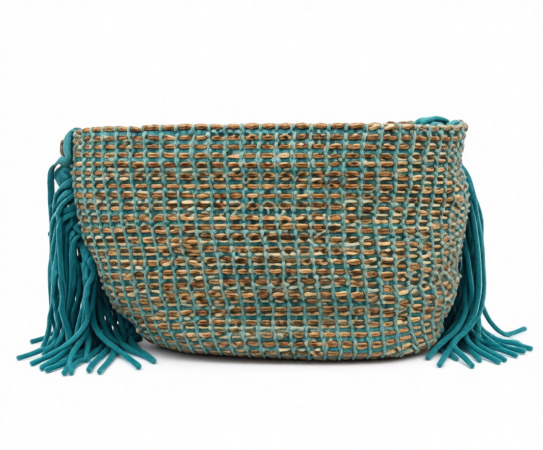 Woman's Teal Blue Italian Handbag (ALEX MAX)