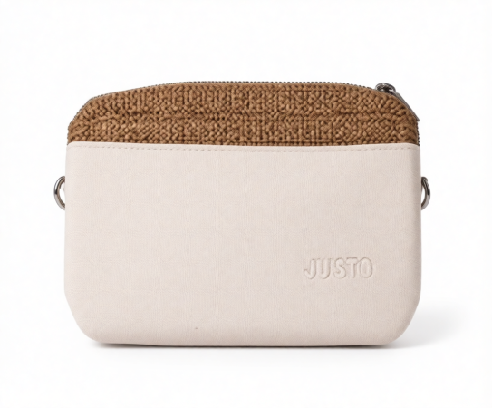 Women’s white *brown Italian Handbag (JUSTO)