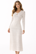 Dreses Long white open-knit dress (Guess)