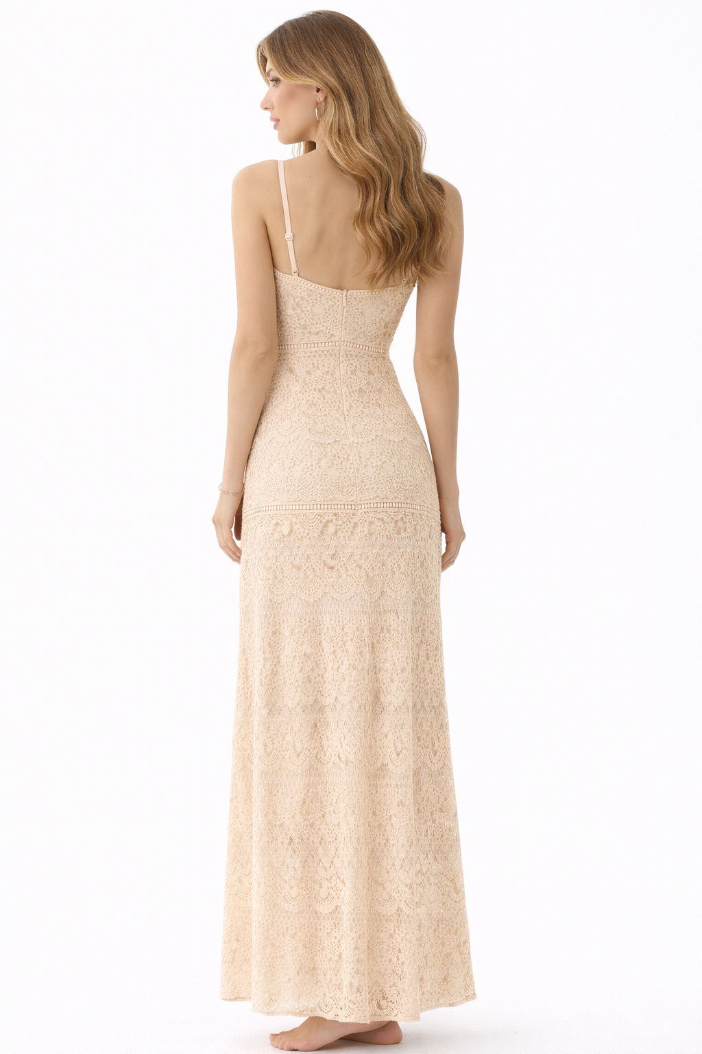 Dreses  Beige V-neck lace dress(Guess)