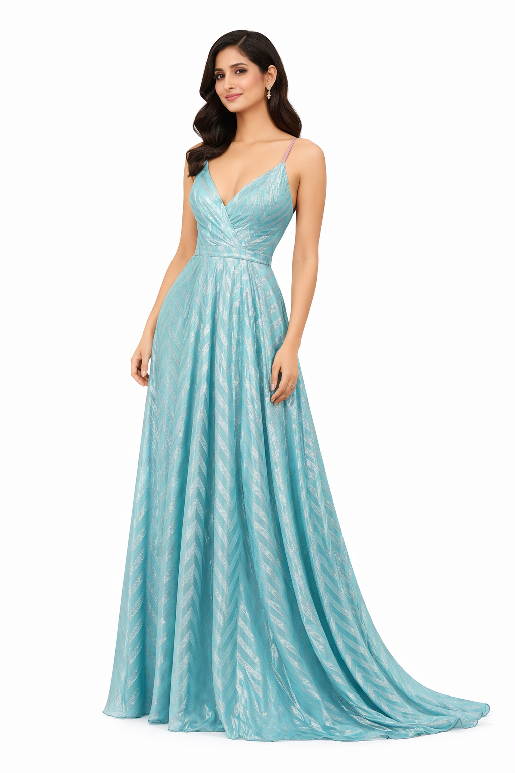 Dreses Elegant shiny turquoise pleated dress(GUESS)