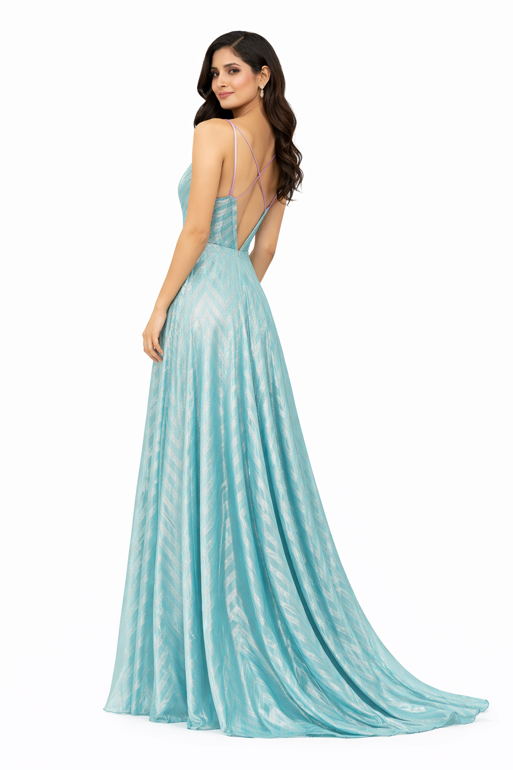 Dreses Elegant shiny turquoise pleated dress(GUESS)