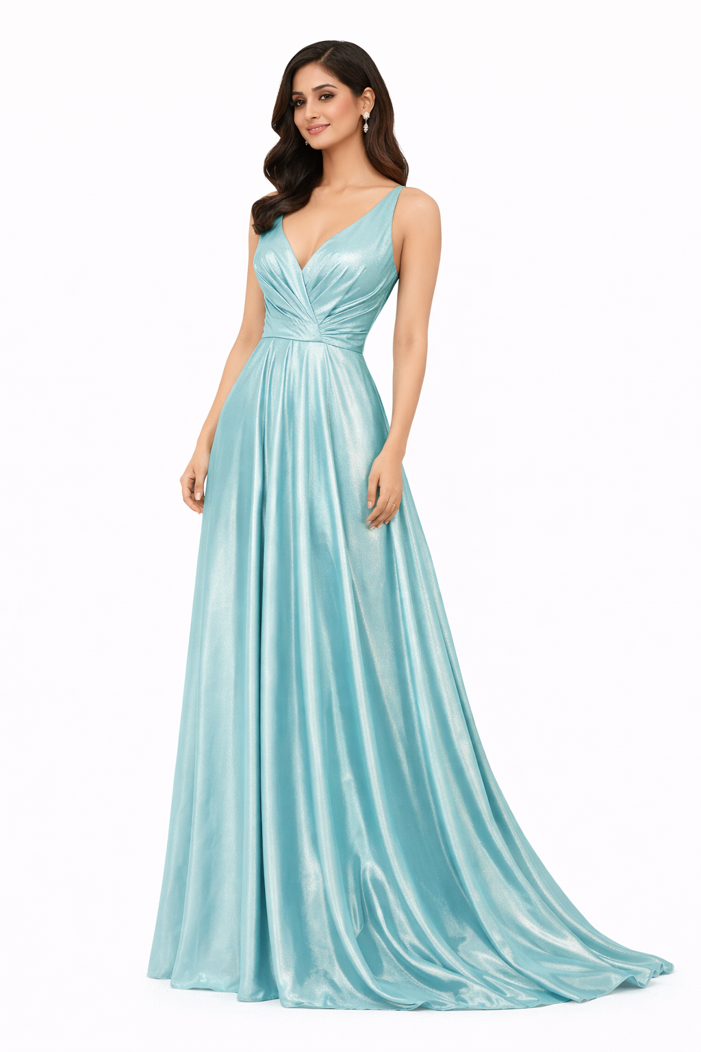 Dreses Shiny metallic-finish pleated dress(GUESS)