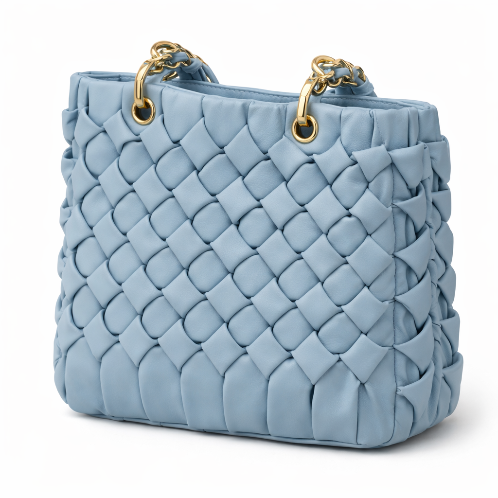 Woman's  Sky Blue Italian Handbag (ALEX MAX)