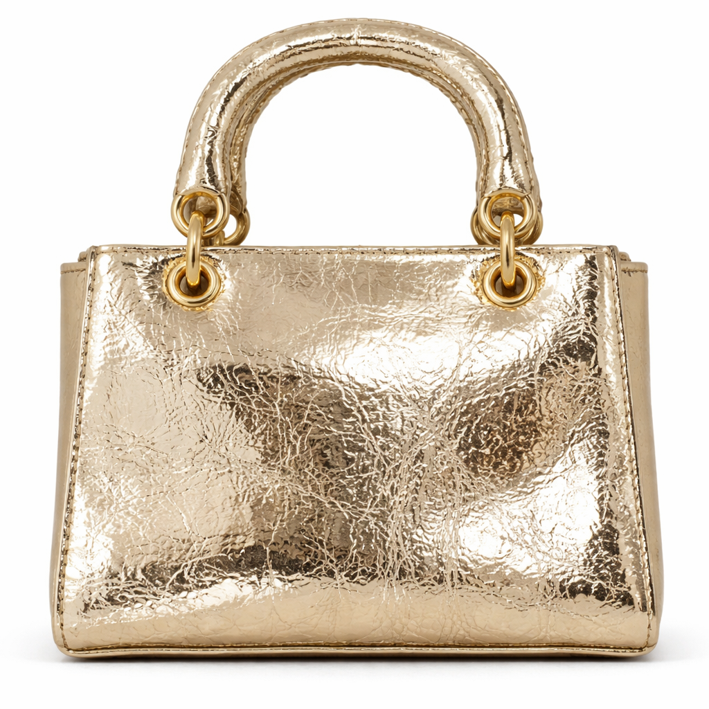 Woman's Gold Italian Handbag (ALEX MAX)