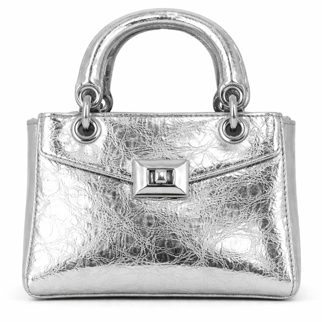 Woman's Silver Italian Handbag (ALEX MAX)