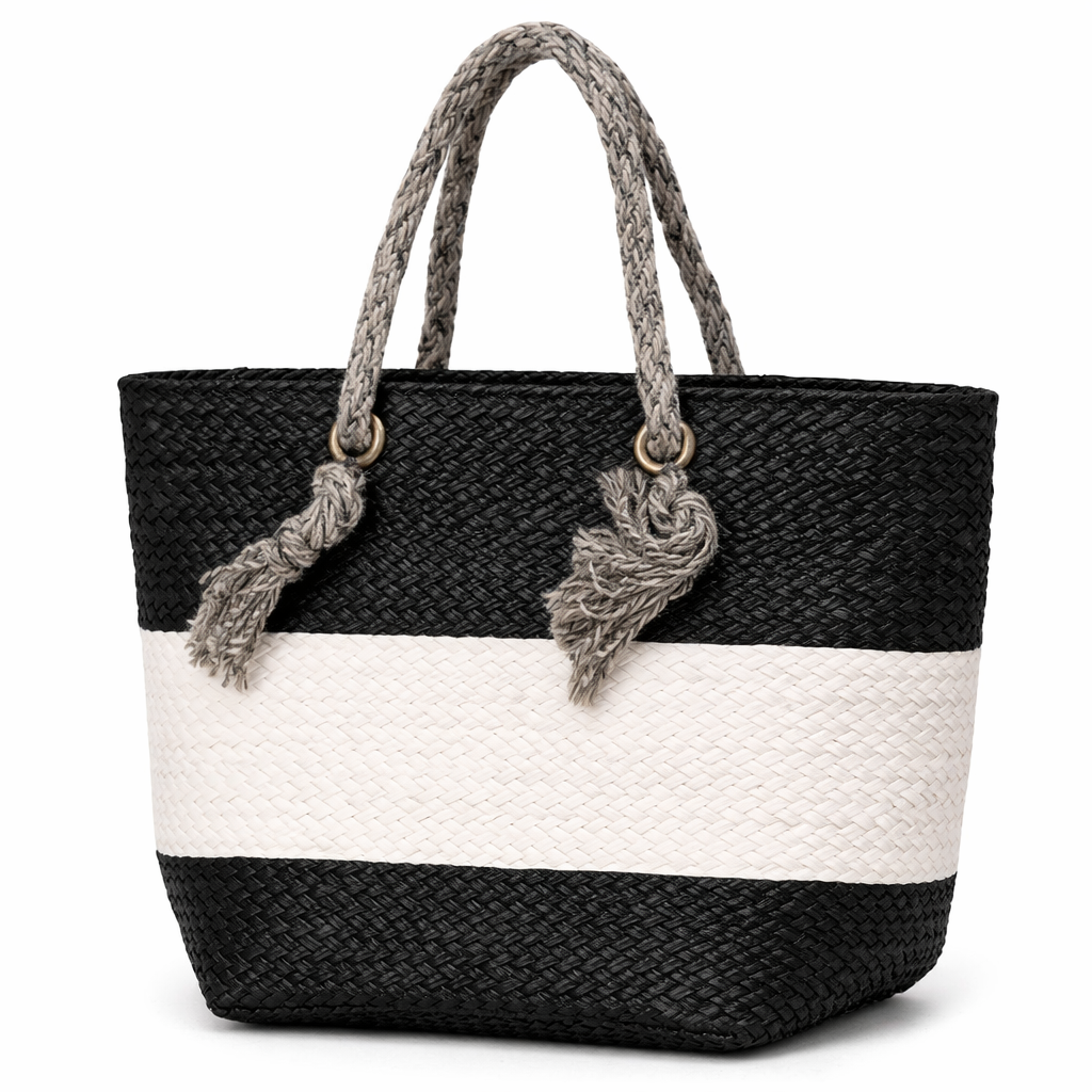 Woman's White & Black Italian Handbag (ALEX MAX)