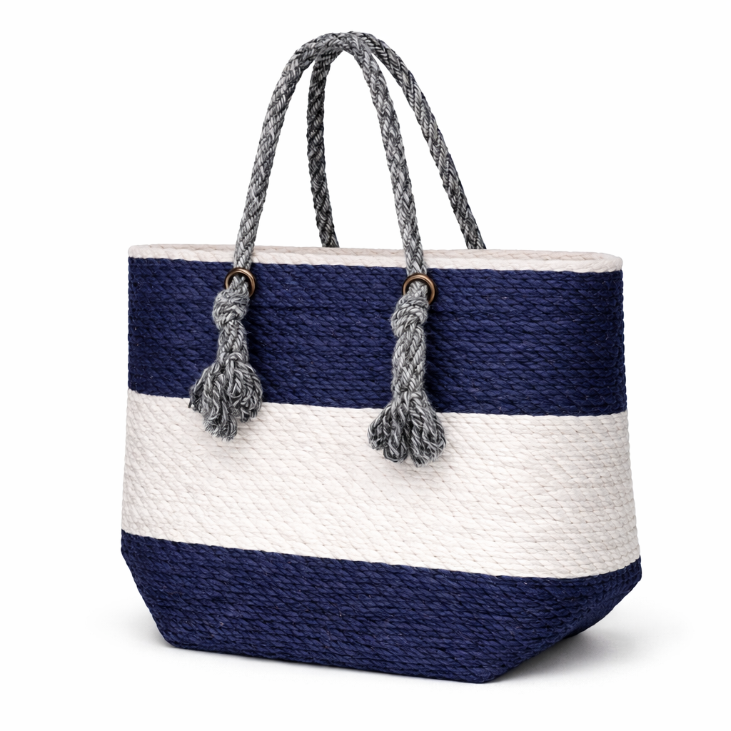 Woman's White&Blue Italian Handbag (ALEX MAX)