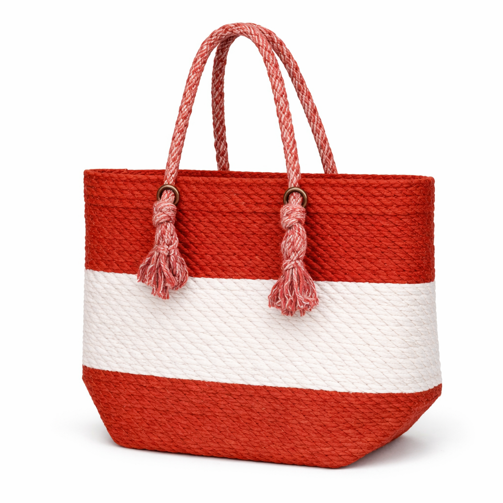 Woman's White&Red Italian Handbag (ALEX MAX)