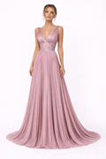 Dreses  Metallic pink V-neck evening dress (Guess)