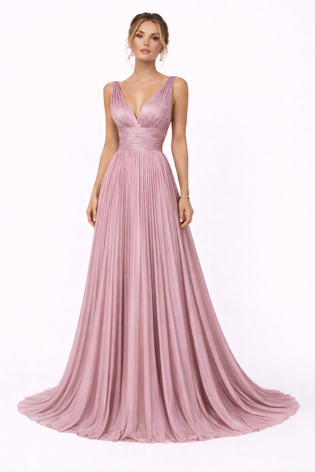Dreses  Metallic pink V-neck evening dress (Guess)