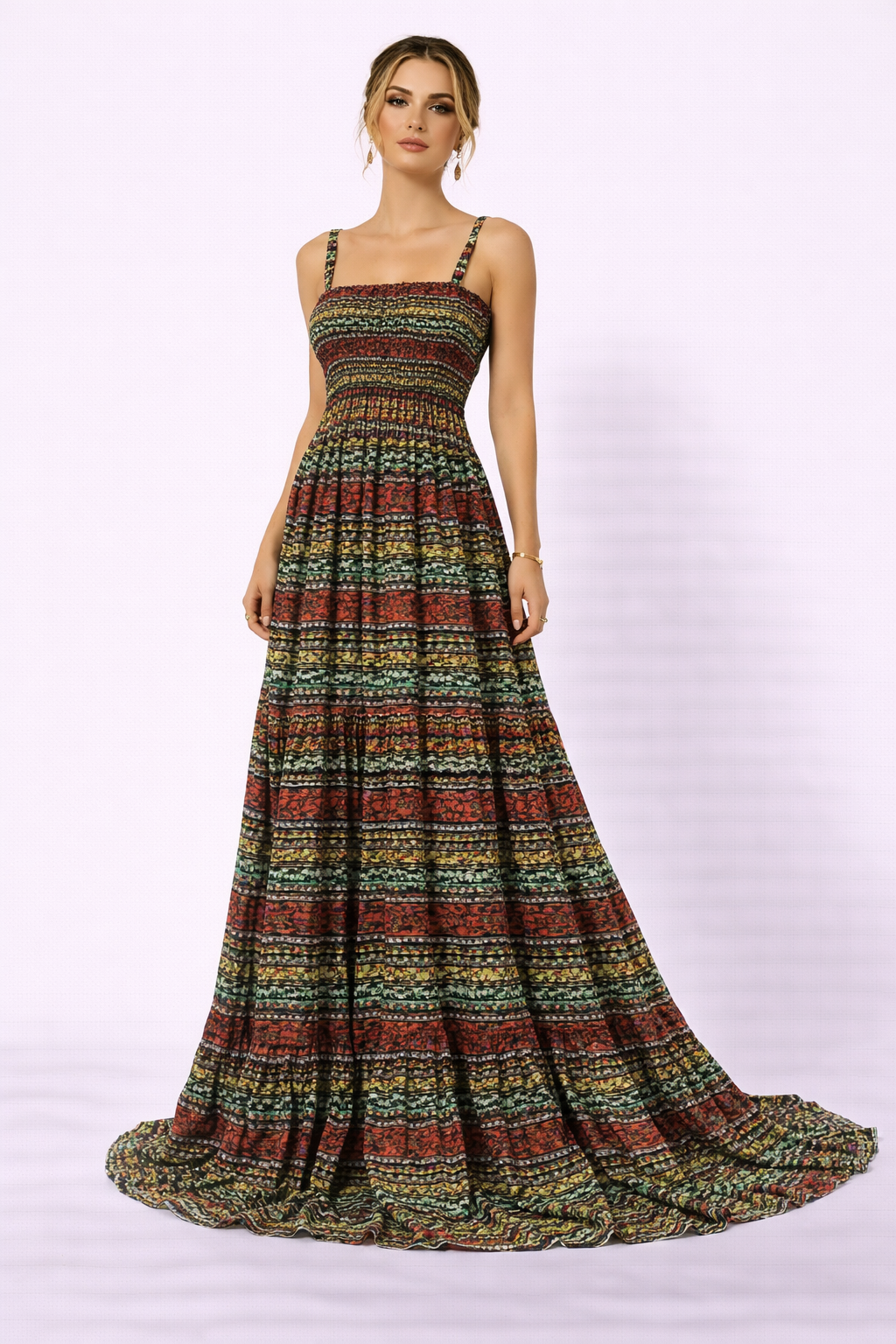 Dreses Long bohemian patterned chain dress (Guess)