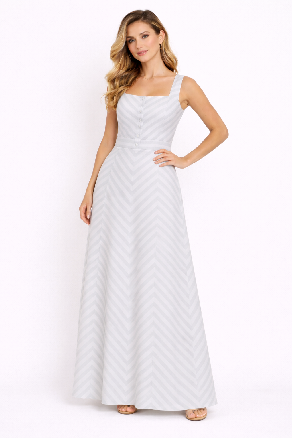 Dreses  Light Grey & White Stripes(Guess)