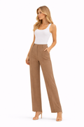 Sophisticated camel straight-leg tailored pants  (Hanita)